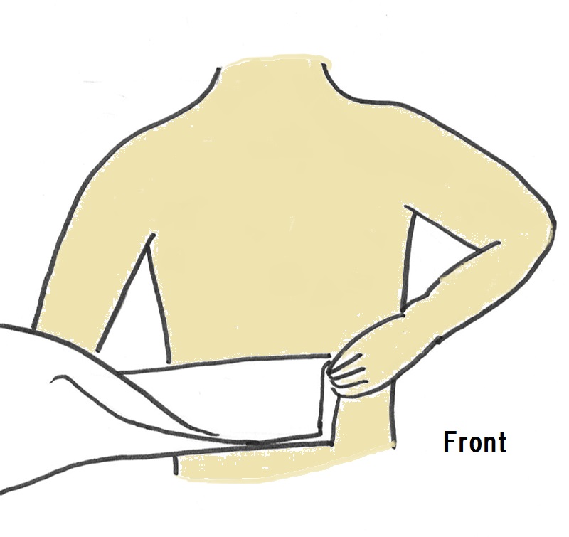 How to wrap/bind your chest by Sarashi 2 (not folded) JAPANESE