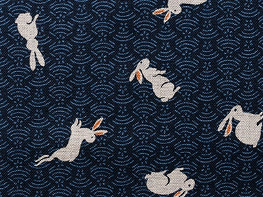 1126BR-2 Rabbit(usagi) japanese pattern Sheeting cotton fabric 10M good fortune (sevenberry)