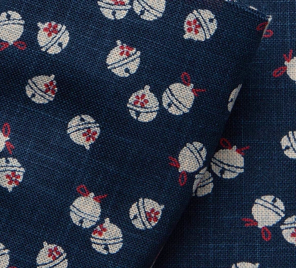 1129NJ SUZU ring bell tinkle Japanese traditional like indigo pattern fabric 11M
