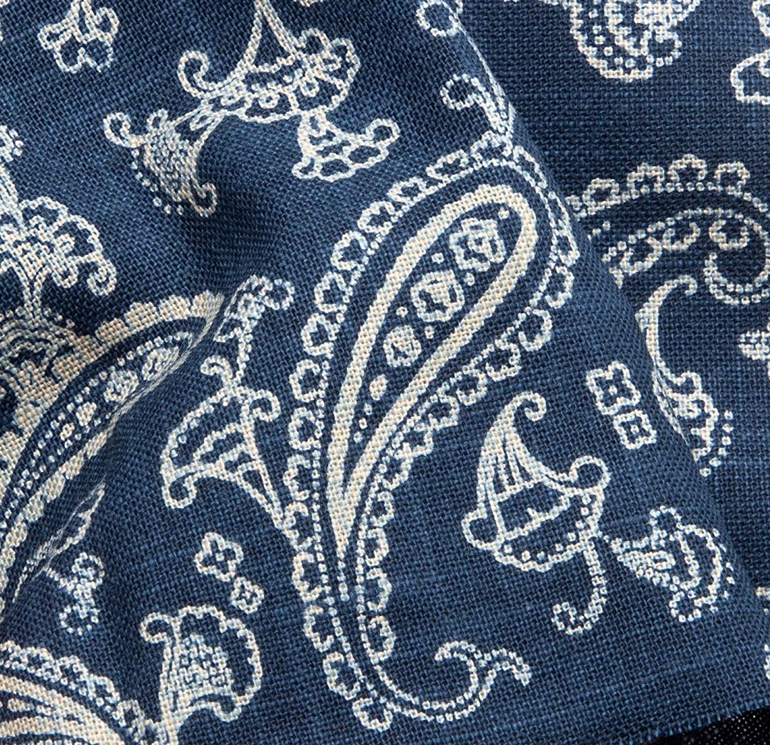 1136NJ Like indigo Paisley pattern Japan cotton fabric wholesale 11M