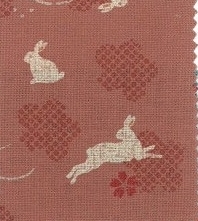1131BR-B Rabbit jumping around animal Japan fabric (Sevenberry)