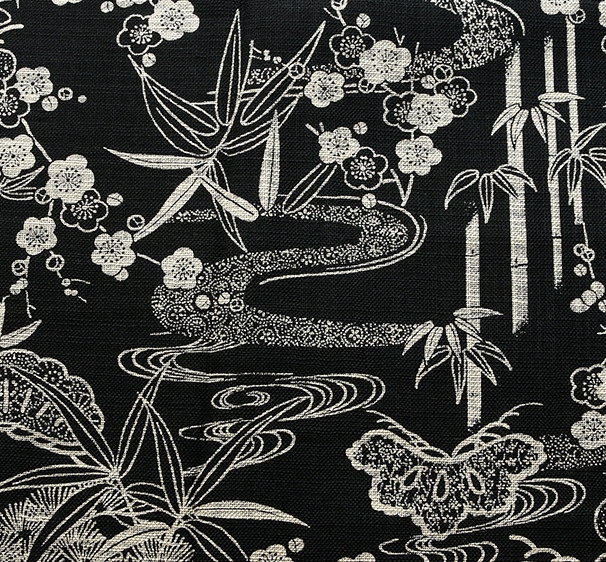 88334 #4 Like Indigo shochikubai pine tree bamboo plum cotton fabric (Sevenberry)10,53M