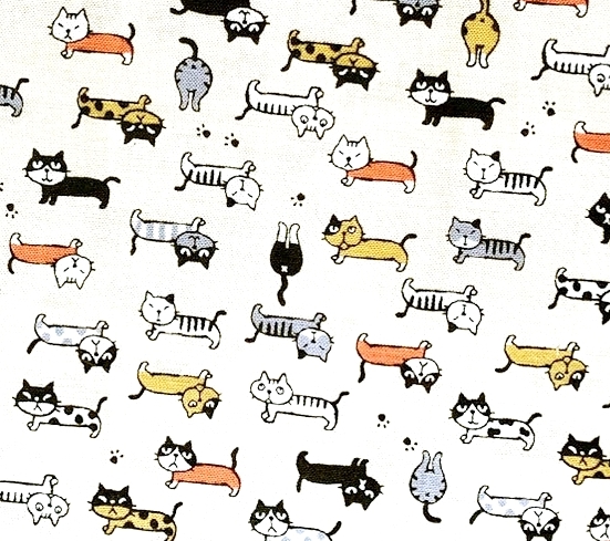 HJ2105 Cats kawaii pattern Japanese fabric sell by the roll