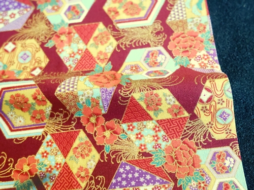 HJ2111 Kikko pattern hexagonal gold Japan fabric sell by the roll