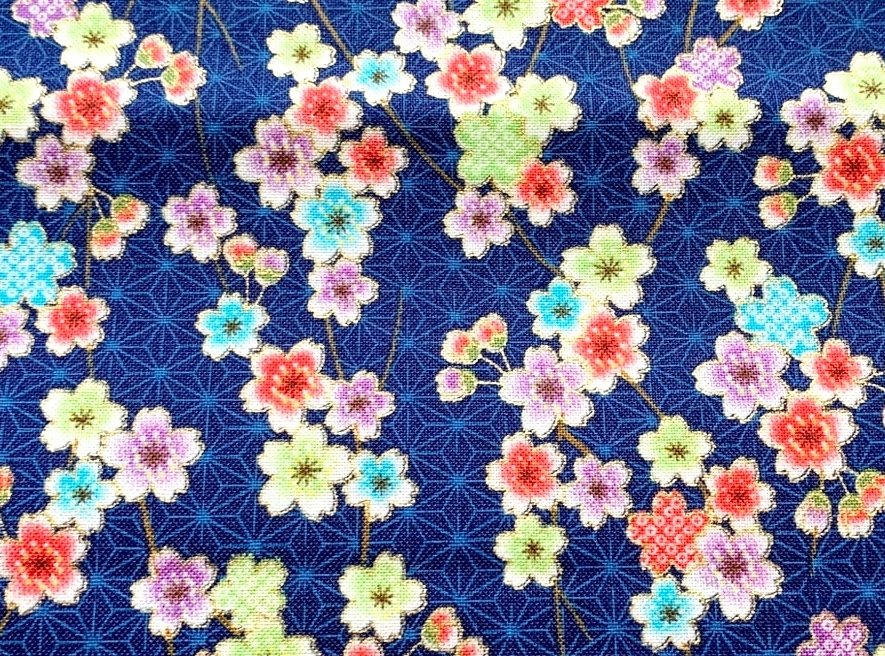 HJ2123 Like origami paper Cherry blossom & Asanoha Japan fabric  (36M)