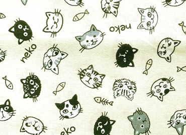 HJ2133 Kawaii cat printed Japanese fabric