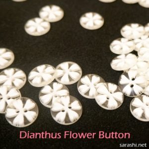BT132 Dianthus Flower Button resin Nadeshiko Japan