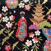 HJ2143 Maiko Crane,pine tree,Cherry blossom,Japan colorful pattern fabric