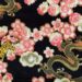 HJ2115 Dragon Tiger Cherry blossom  gold cotton Japanese fabric